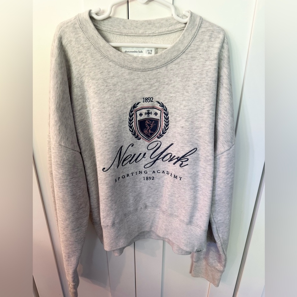 Abercrombie Kids Light Gray Crest Sweatshirt